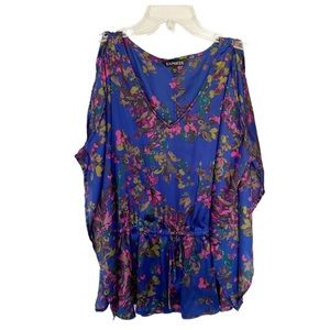 Express satin drawstring waist top ( size small)